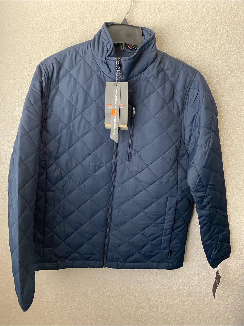 Hawke & Co Men´s Diamond Quilted Puff Navy blue Winter Jacket  Size /Small